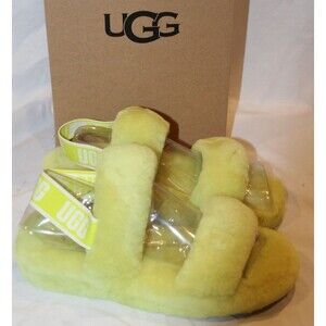 UGG Women's Oh Yeah Slipper Sandals Slingback Open Toe Sz 7 NIB LIME